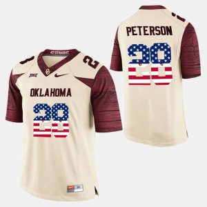 Men's Oklahoma Sooners #28 Adrian Peterson White US Flag Fashion Jersey 864012-171