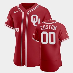 Men's Oklahoma Sooners #00 Custom Red College Baseball Vapor Prime Jersey 843584-734