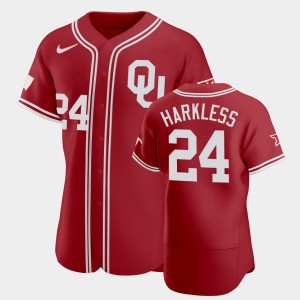 Men's Oklahoma Sooners #24 Elijah Harkless Red College Baseball Vapor Prime Jersey 404588-976