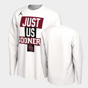 Men's Oklahoma Sooners White Long Sleeve Just Us Bench T-Shirt 504697-508