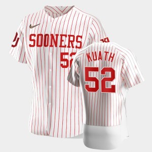 Men's Oklahoma Sooners #52 Kur Kuath White College Baseball Vapor Prime Jersey 132661-118