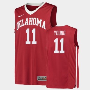 Men's Oklahoma Sooners #11 Trae Young Red Replica College Basketball Jersey 179038-522