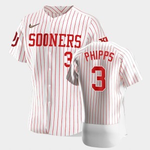 Men's Oklahoma Sooners #3 Trey Phipps White College Baseball Vapor Prime Jersey 762079-115