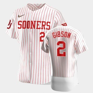 Men's Oklahoma Sooners #2 Umoja Gibson White College Baseball Vapor Prime Jersey 695843-914