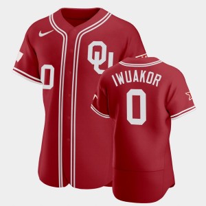 Men's Oklahoma Sooners #0 Victor Iwuakor Red College Baseball Vapor Prime Jersey 614737-104