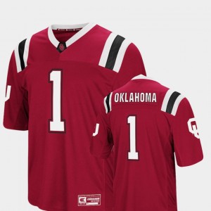 Men's Oklahoma Sooners #1 Crimson Authentic Foos-Ball Football Jersey 145270-968