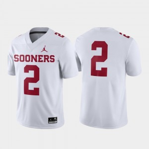 Men's Oklahoma Sooners #2 White College Football Jordan Brand Game Jersey 298452-318