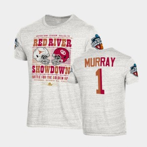 Men's Oklahoma Sooners #1 Kyler Murray White Matchup Tri-Blend 2021 Red River Showdown T-Shirt 181186-895