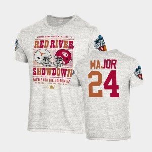 Men's Oklahoma Sooners #24 Marcus Major White Matchup Tri-Blend 2021 Red River Showdown T-Shirt 419760-257