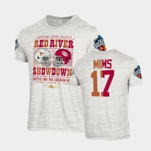 Men's Oklahoma Sooners #17 Marvin Mims White Matchup Tri-Blend 2021 Red River Showdown T-Shirt 944248-671