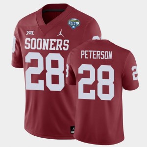 Men's Oklahoma Sooners #28 Adrian Peterson Crimson Game 2020 Cotton Bowl Jersey 361291-970
