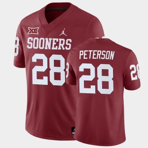 Men's Oklahoma Sooners #28 Adrian Peterson Crimson Home Game College Football Jersey 648329-355