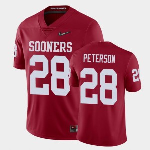 Men's Oklahoma Sooners #28 Adrian Peterson Crimson Playoff Game College Football Jersey 678060-401