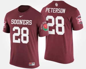 Men's Oklahoma Sooners #28 Adrian Peterson Crimson Big 12 Conference Rose Bowl Bowl Game T-Shirt 884566-964