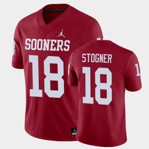 Men's Oklahoma Sooners #18 Austin Stogner Crimson Game Alumni Jersey 952675-777