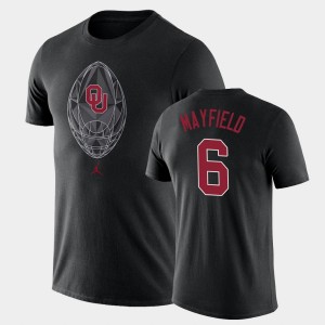 Men's Oklahoma Sooners #6 Baker Mayfield Black Legend Football Icon T-Shirt 574529-681