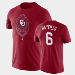 Men's Oklahoma Sooners #6 Baker Mayfield Crimson Legend Football Icon T-Shirt 400723-103