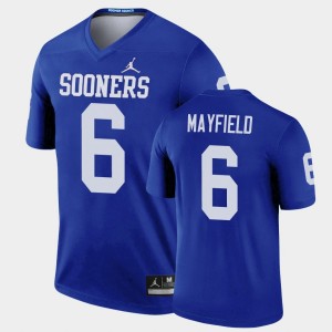 Men's Oklahoma Sooners #6 Baker Mayfield Blue Football Legend Jersey 820339-786