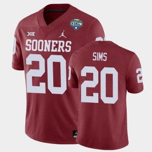 Men's Oklahoma Sooners #20 Billy Sims Crimson Game 2020 Cotton Bowl Jersey 995228-868