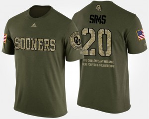 Men's Oklahoma Sooners #20 Billy Sims Camo Short Sleeve With Message Military T-Shirt 443649-376