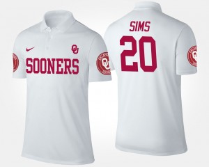 Men's Oklahoma Sooners #20 Billy Sims White Name and Number Polo 804094-321