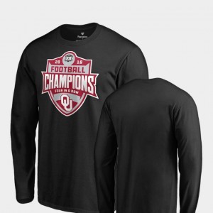 Men's Oklahoma Sooners Black Long Sleeve 2018 Big 12 Football Champions T-Shirt 295103-731
