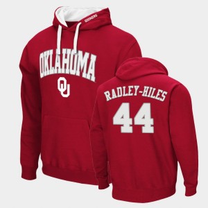Men's Oklahoma Sooners #44 Brendan Radley-Hiles Crimson Pullover Arch & Logo 2.0 Hoodie 510642-452