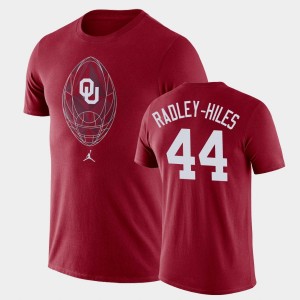 Men's Oklahoma Sooners #44 Brendan Radley-Hiles Crimson Legend Football Icon T-Shirt 209494-934