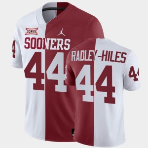 Men's Oklahoma Sooners #44 Brendan Radley-Hiles White Crimson Split Jersey 693840-432