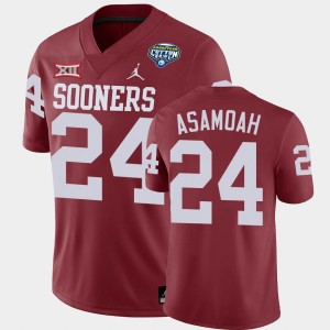 Men's Oklahoma Sooners #24 Brian Asamoah Crimson Game College Football 2020 Cotton Bowl Classic Jersey 530595-598