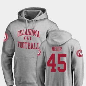 Men's Oklahoma Sooners #45 Carson Meier Ash College Football Neutral Zone Hoodie 230259-935