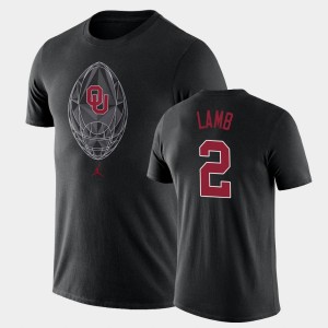 Men's Oklahoma Sooners #2 CeeDee Lamb Black Legend Football Icon T-Shirt 952994-437