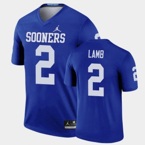 Men's Oklahoma Sooners #2 CeeDee Lamb Blue Football Legend Jersey 730958-222