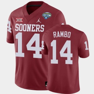 Men's Oklahoma Sooners #14 Charleston Rambo Crimson Game College Football 2020 Cotton Bowl Classic Jersey 658981-424