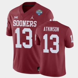 Men's Oklahoma Sooners #13 Colt Atkinson Crimson Game 2020 Cotton Bowl Jersey 452896-323
