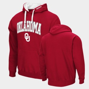 Men's Oklahoma Sooners Crimson Pullover Arch & Logo 2.0 Hoodie 147257-995