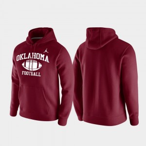 Men's Oklahoma Sooners Crimson Club Fleece Retro Football Hoodie 793576-593