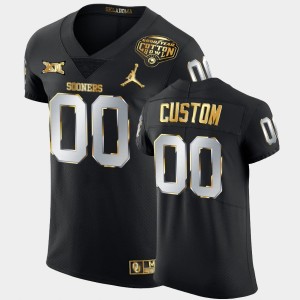Men's Oklahoma Sooners #00 Custom Black Golden Edition 2020 Cotton Bowl Jersey 906597-763