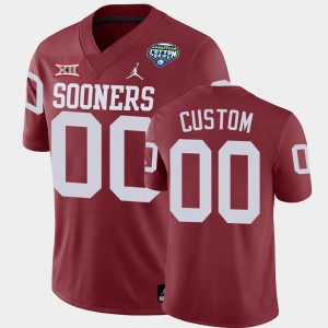 Men's Oklahoma Sooners #00 Custom Crimson Game College Football 2020 Cotton Bowl Classic Jersey 681786-857