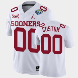 Men's Oklahoma Sooners #00 Custom White Game College Football 2020 Cotton Bowl Classic Jersey 293635-165