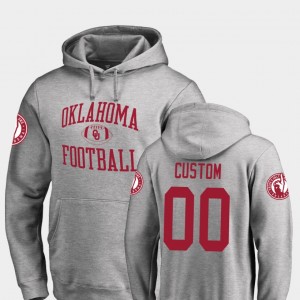 Men's Oklahoma Sooners #00 Custom Ash College Football Neutral Zone Hoodie 865042-266