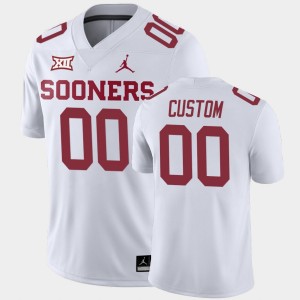 Men's Oklahoma Sooners #00 Custom White Away Game College Football Jersey 274572-538