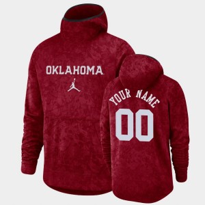 Men's Oklahoma Sooners #00 Custom Crimson Pullover Team Logo Basketball Spotlight Hoodie 419601-924