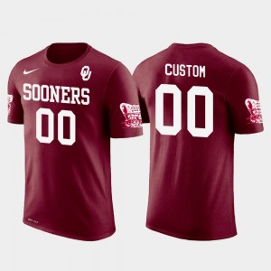 Men's Oklahoma Sooners #00 Custom Crimson Cotton Football Future Stars T-Shirt 534590-890