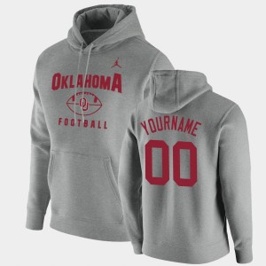 Men's Oklahoma Sooners #00 Custom Gray Football Pullover Oopty Oop Hoodie 885188-302