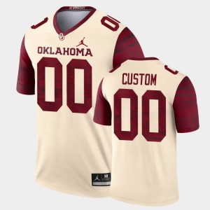 Men's Oklahoma Sooners #00 Custom Cream Alternate Legend Jersey 239802-955