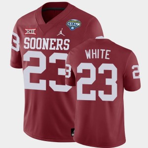 Men's Oklahoma Sooners #23 DaShaun White Crimson Game College Football 2020 Cotton Bowl Classic Jersey 542828-144