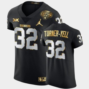 Men's Oklahoma Sooners #32 Delarrin Turner-Yell Black Golden Edition 2020 Cotton Bowl Jersey 795709-806