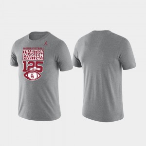 Men's Oklahoma Sooners Heather Gray Jordan Brand Tradition Dri-Fit 125th Football Season T-Shirt 140610-475
