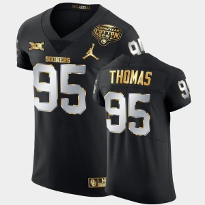 Men's Oklahoma Sooners #95 Isaiah Thomas Black Golden Edition 2020 Cotton Bowl Jersey 421950-906